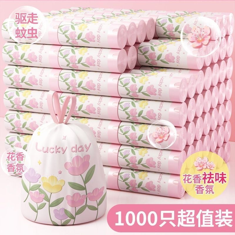 Wormwood Mosquito Repellent Garbage Bag Household Portable Drawstring Bag Kitchen Deodorant Thickened Medium And Large Tear-Free - Image 4